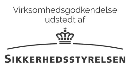 Virksomhedsgodkendelse udstedt af Sikkerhedsstyrelsen